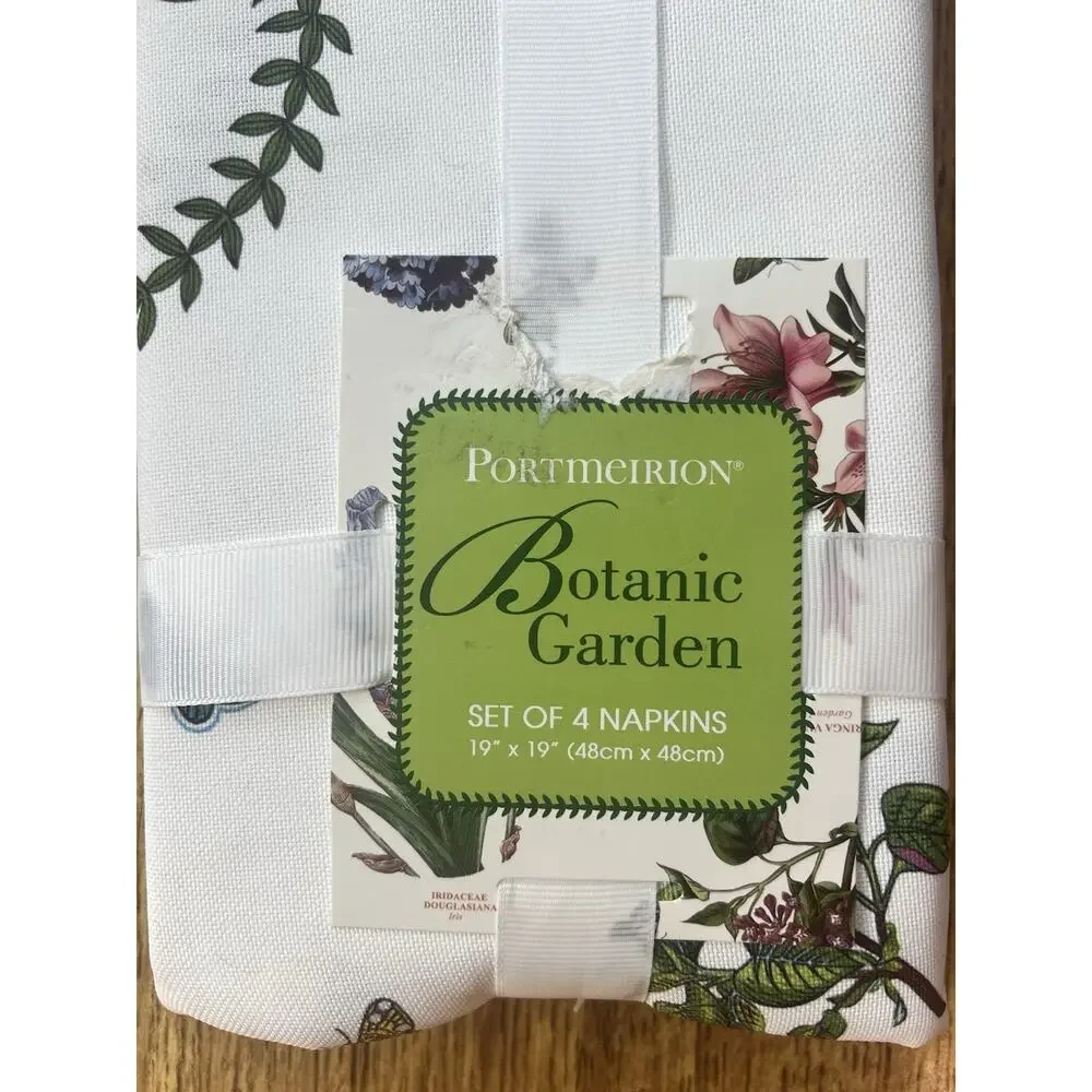 PORTMEIRION BOTANIC GARDEN Set of 4 Napkins Butterflies Flowers 19